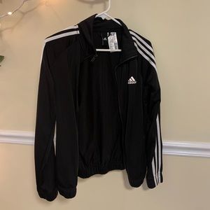 ADIDAS black & white striped classic jacket